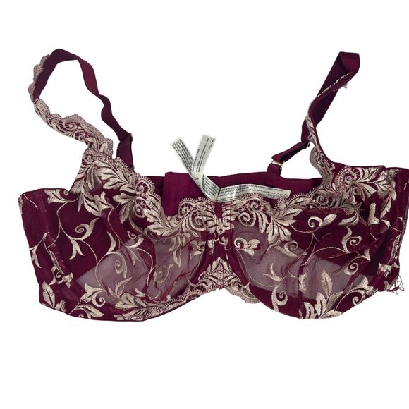 Soma Sensuous Lace Lace Bra 40D Underwire Semi-Sheer - Picture 1 of 3